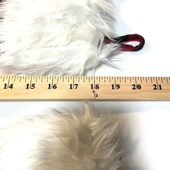 Red and Black Buffalo Plaid Christmas Santa Stockings. Faux Fur Trim 18"L x 7.5W - Picture 4 of 11